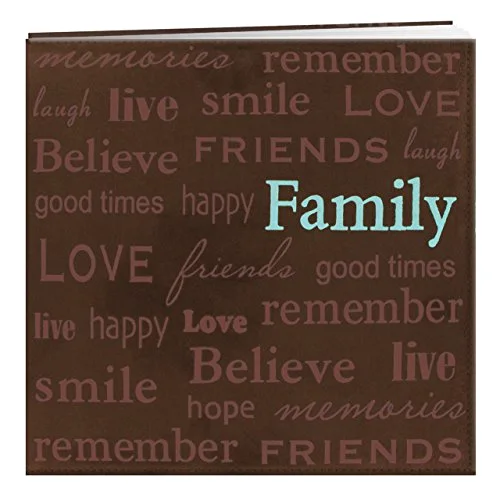 Post-Bound Fabric Frame Memory Book, 12x12, Brown (MB10TXT-BN)
