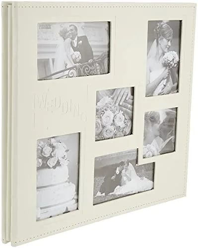 Post-Bound Fabric Frame Memory Book, 12x12, Wedding - White, 20 prints