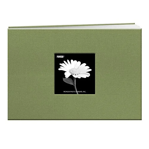 Post-Bound Fabric Frame Memory Book, 5x7, Sage Green, 20 prints