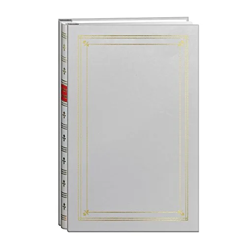 Post-Bound Leatherette Album with Gold Accents, 200 pockets, White