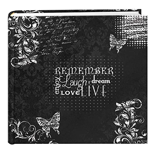 Printed Cover Pocket Photo Album, 200 pockets, Black (EV-246CHLK/R)