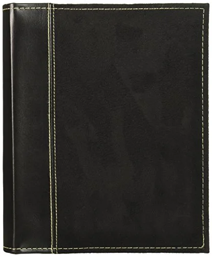208-Pocket Sewn Faux Suede and Leatherette Cover Album for 4x6 Prints, Black, photo 2