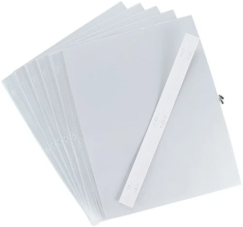 Bund Top Loading Page Protectors with Inserts, , 5-Pack, White, 12x15