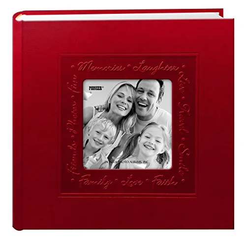 Embossed Script Frame Leatherette Cover Photo Album