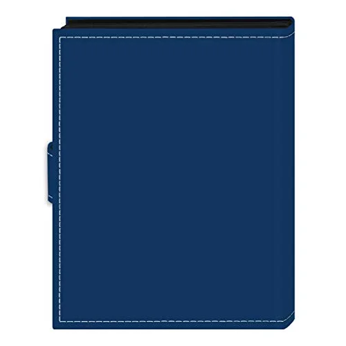Embroidered Strap Sewn Leatherette Mini Album, 36 pockets, Blue (EXP-46/BM), photo 2