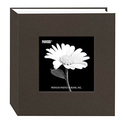 Fabric Frame Cover Photo Album, 100 pockets, Brown