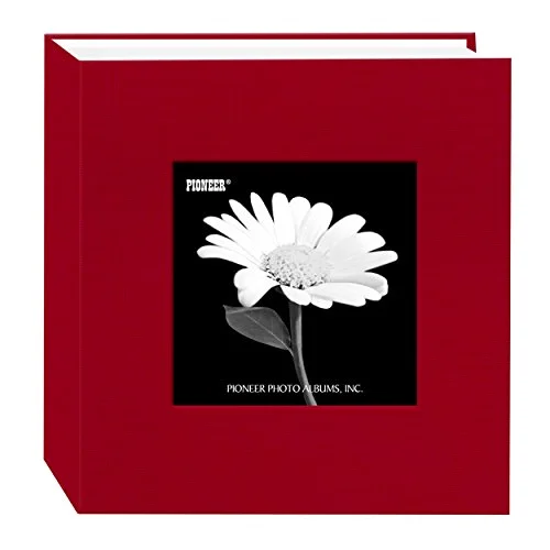 Fabric Frame Cover Photo Album, 100 pockets, Red