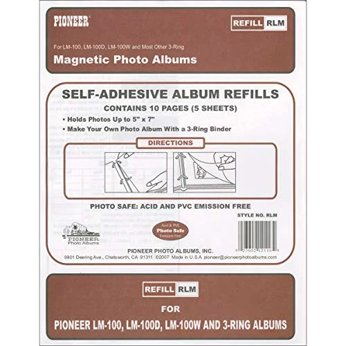 Magnetic Photo Album Refill Pages 8.25inX10.5in 5/Pkg