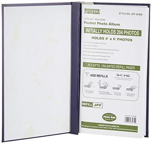 Slim Line Post-Bound Leatherette Album, 204 pockets, Bay Blue, photo 3