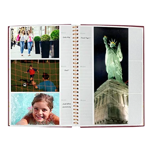 Spiral Bound Bi-Directional Memo Album, 300 pockets, Burgundy, photo 4