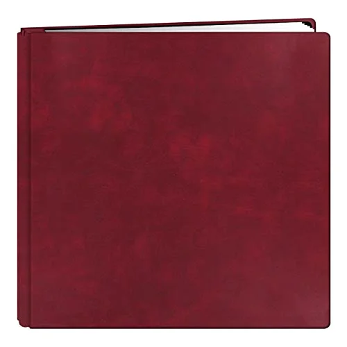 12x12 Postbound Leather Family Treasures Memory Book, Burgundy