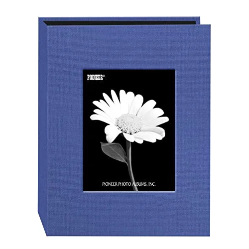Mini Fabric Frame Cover Photo Album, 24 pockets, Sky Blue