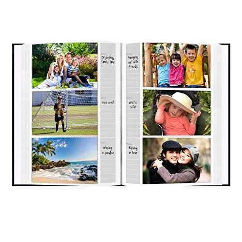 Post-Bound Leatherette Album with Gold Accents, 200 pockets, Navy, photo 4
