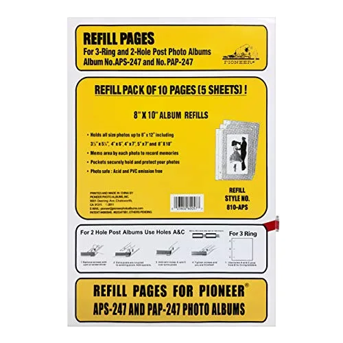 10-Pocket Refill for APS-247 Series Photo Albums, 8x10, Yellow, photo 3
