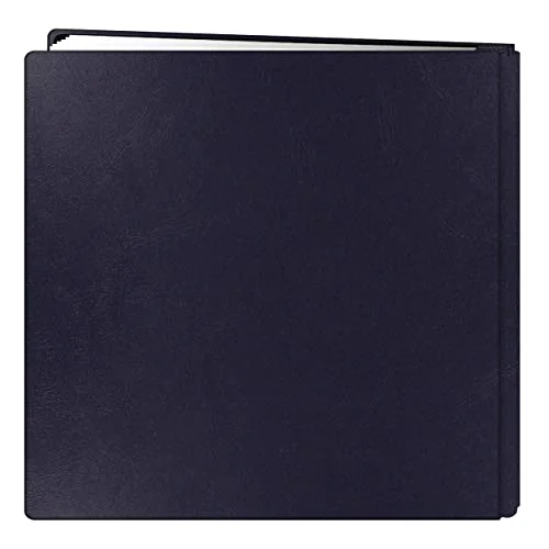 12x12 Postbound Leather Family Treasures Memory Book, Navy Blue, photo 2