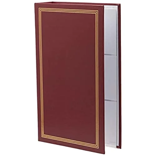 3-Ring Pocket Photo Album, 300 pockets, Burgundy Red
