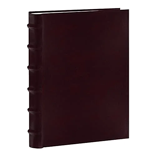 Bonded Leather Bi-Directional Bookbound Album, 300 pockets, Burgundy