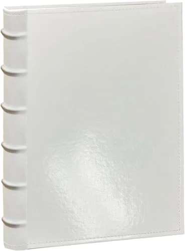 Bonded Leather Bi-Directional Bookbound Album, 300 pockets, White