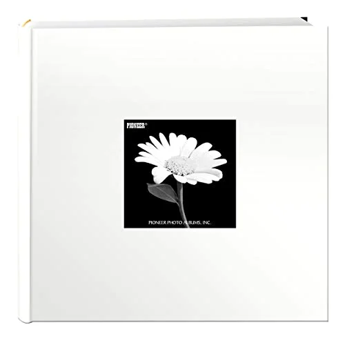 Fabric Frame Cover Photo Album, 200 pockets, Ivory White