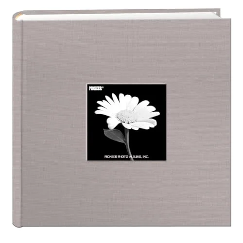 Fabric Frame Cover Photo Album, 200 pockets, Platinum Gray