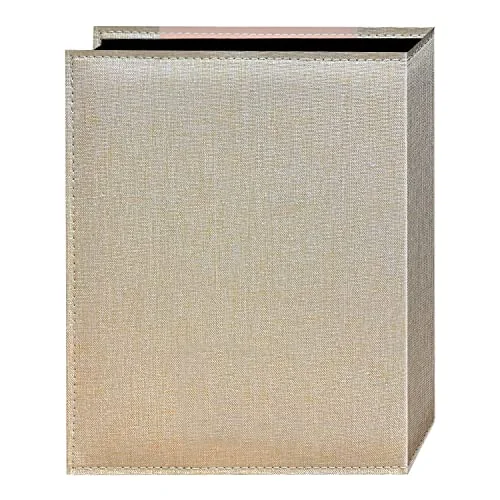 Gold Design Embossed Seagrass Photo Album, Blush, photo 2