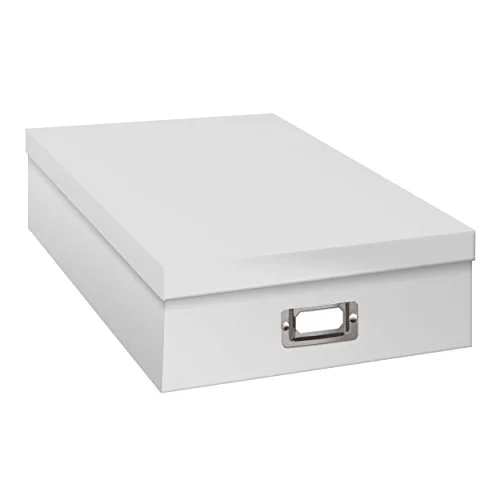 Jumbo Scrapbook Storage Box, White, 12x12