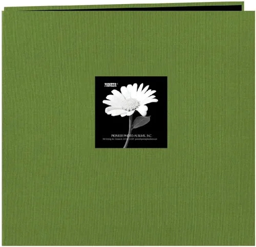 Post-Bound Fabric Frame Memory Book, 12x12, Herbal Green