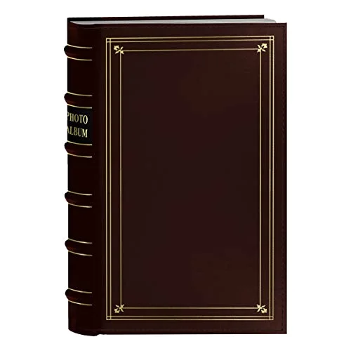Ring Bound Bonded Leather Album, 204 pockets, Burgundy