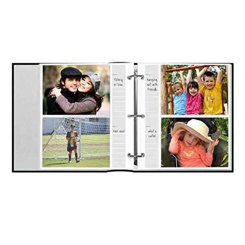Ring Bound Bonded Leather Album with Gold Accents, 200 pockets, Green, photo 3
