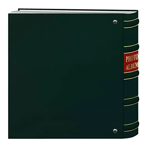 Ring Bound Bonded Leather Album with Gold Accents, 200 pockets, Green, photo 4