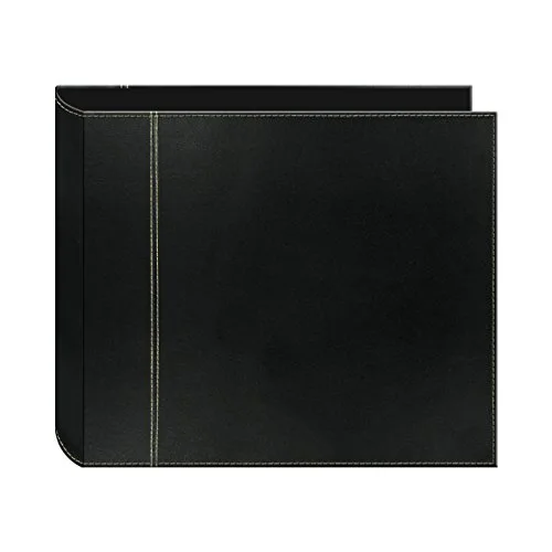 12x12 3-Ring 2-Tone Cover Scrapbook Binder, Black on Black