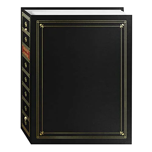 3-Ring Leatherette Album with Gold Accents, 5x7, Black