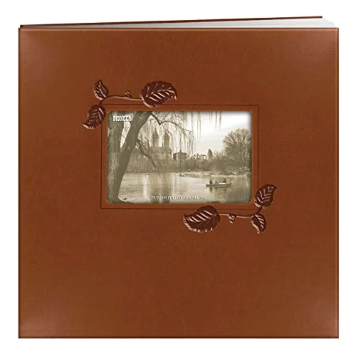 Post-Bound Fabric Frame Memory Book, 12x12, Brown Ivy, 20 prints
