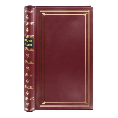 Spiral Bound Bi-Directional Memo Album, 300 pockets, Burgundy