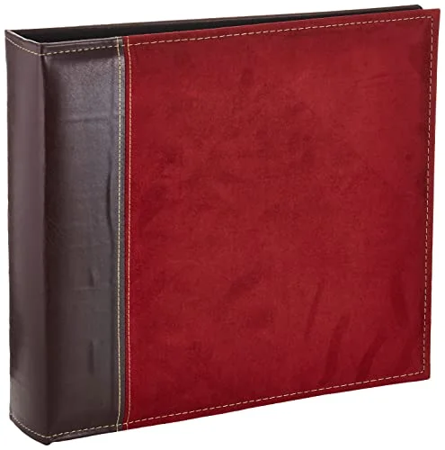 12x12 3-Ring Faux Suede Cover Scrapbook Binder, Burgundy