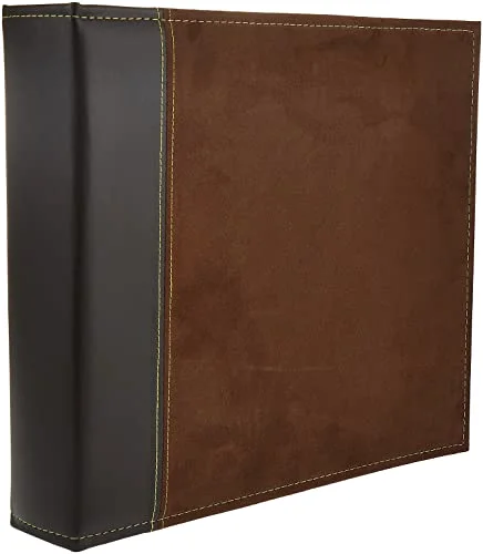 12x12 3-Ring Faux Suede Cover Scrapbook Binder, Brown
