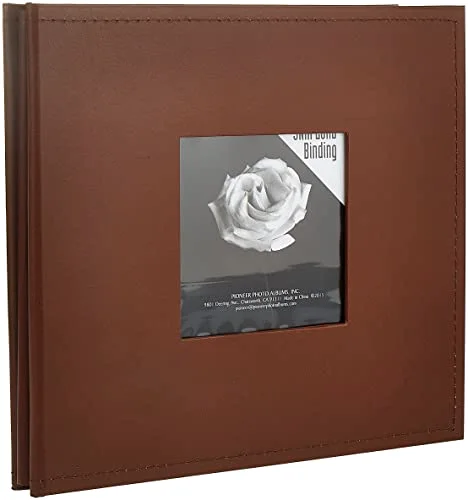 8x8 Snapload Sewn Leatherette Frame Cover Memory Book, Brown