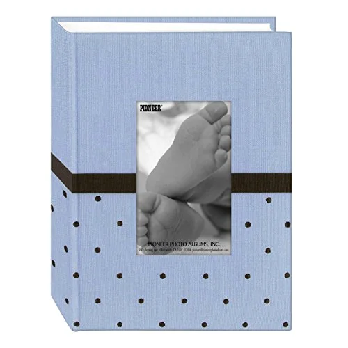 Embroidered 100-Pocket Frame Fabric Cover Photo Album, Baby