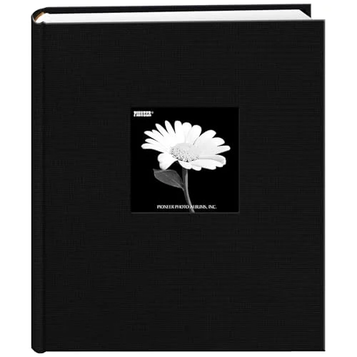 Fabric Frame Cover Photo Album, 200 pockets, 5x7, Black