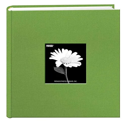 Fabric Frame Cover Photo Album, 200 pockets, Citrus Green