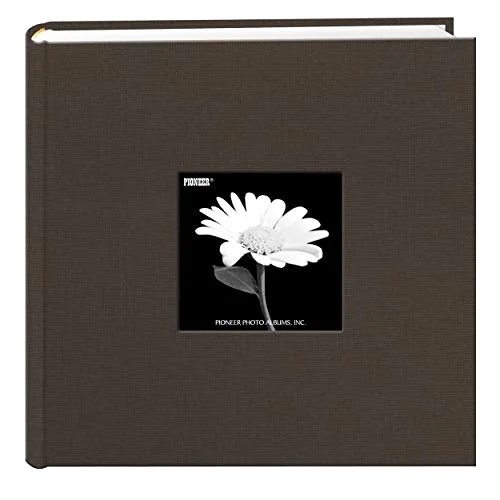 Fabric Frame Cover Photo Album, 200 pockets, Warm Mocha