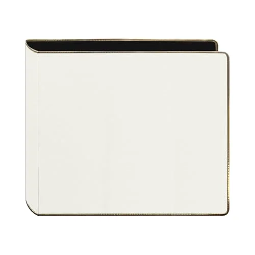 Gold Piped Edge Sewn 3-Ring Scrapbook, 12x12, White