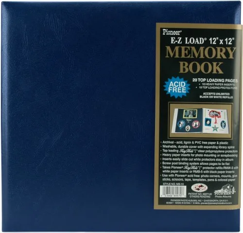 Leatherette Post Bound Album 12x12 -Navy