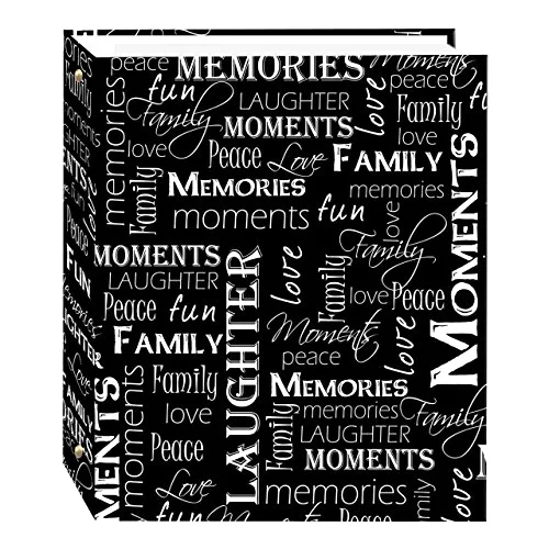 Magnetic Self-Stick 3-Ring Album, 100 pages, Black and White Words