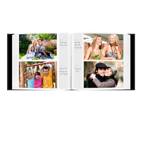"memories" Embossed Frame Cover Photo Album 200 pockets holds 4x6 Photos, Black, photo 2