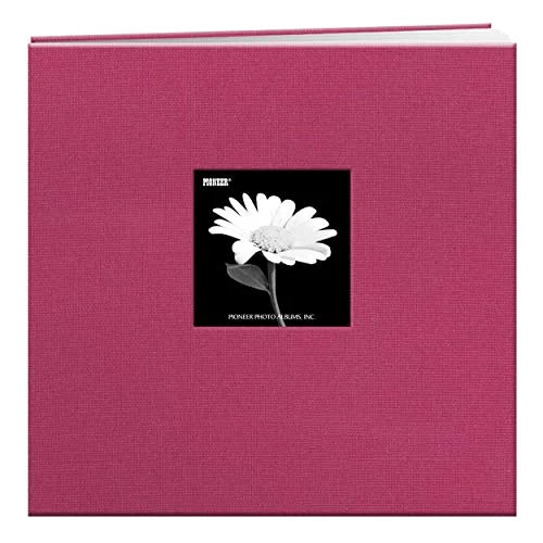 Post-Bound Fabric Frame Memory Book, 12x12, Bright Pink