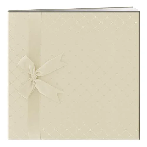 Post-Bound Fabric Frame Memory Book, 12x12, White (MB-10FDR)