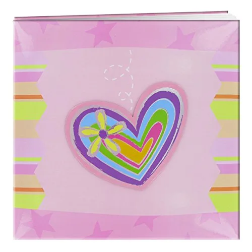Post-Bound Fabric Frame Memory Book, 12x12, White (MB-10ZHEART)