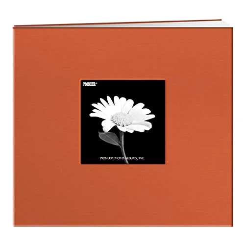 Post-Bound Fabric Frame Memory Book, 8x8, Tangerine Orange