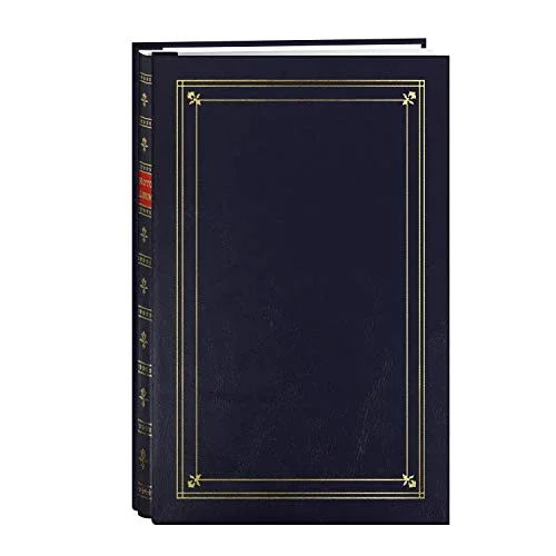 Post-Bound Leatherette Album with Gold Accents, 200 pockets, Navy